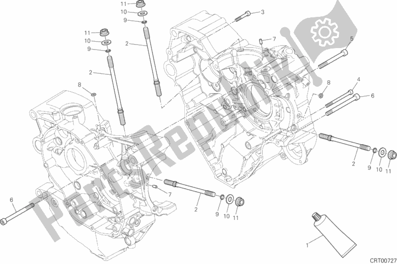 All parts for the 10a - Half-crankcases Pair of the Ducati Diavel Xdiavel USA 1260 2018
